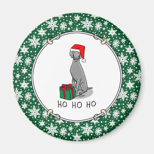 Imán Navidades Santa Hat Weimaraner Dog (gris 1) Cute