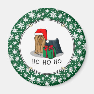 Imán Navidades Santa Hat Yorkshire Terrier Yorkie Cute