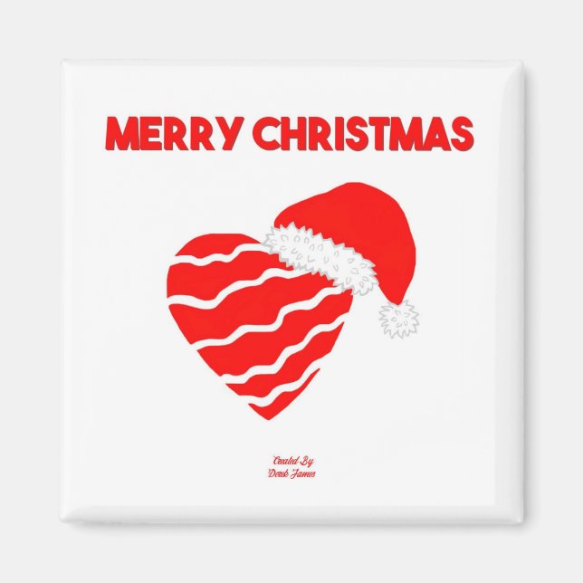 Imán Navidades Santa Heart 2 Pulgadas (Frente)