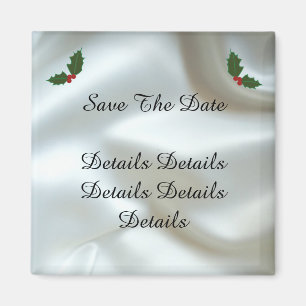 Imán Navidades Satin y Holly Custom Wedding Magnet