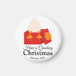 Imán Navidades simples graciosos lindo Pato en caja roj