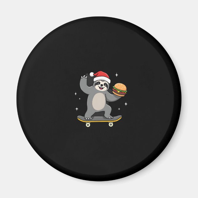 Imán NAVIDADES SLOTH Funny Navidades Skateboard Sloth ( (Frente)