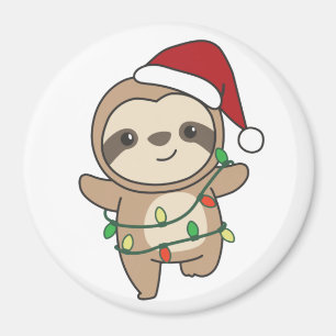 Imán Navidades Slots Winter Animals Sloths Magnet