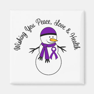 Imán Navidades Snowman Pancreatic Cancbon Ribbon