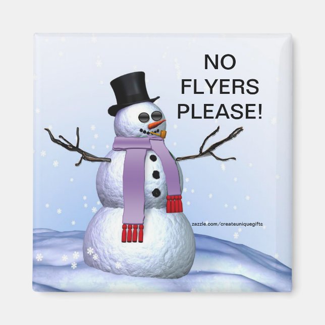 Imán Navidades Snowman sin volantes, por favor impulse (Frente)