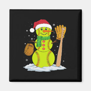 Imán Navidades Snowman Softball Pitcher Niños Adolescen