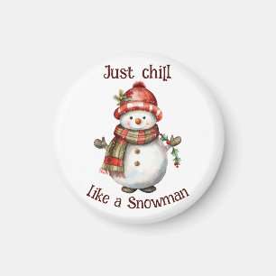 Imán Navidades Snowman solo gritan una acuarela diverti