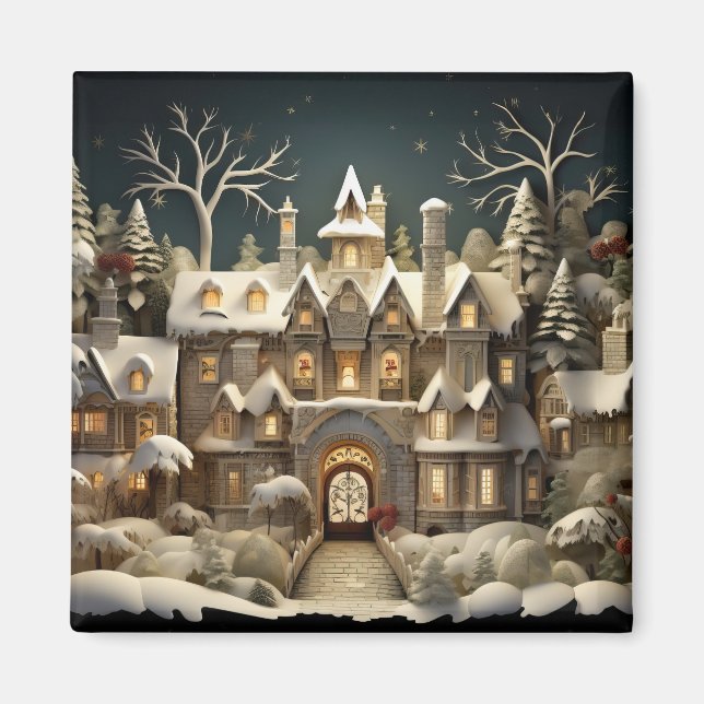 Imán Navidades Snowy Manor Storybook Wonderland (Frente)