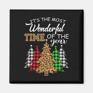 Imán Navidades Squad Leopard Plaid Xmas Tree Family Mat