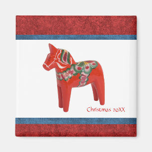 Imán Navidades suecos Dala Horse Personalizado