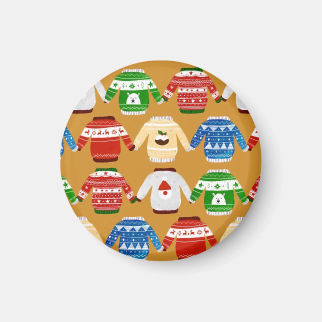 Imán Navidades Suéter Oro (Frente)