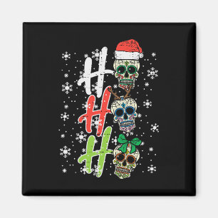 Imán Navidades Sugar Skull Ho Ho Ho Ho Xmas Hombres Mex