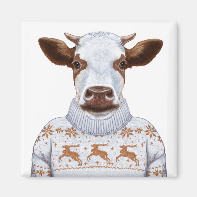 Imán Navidades Sweater Cow (Frente)