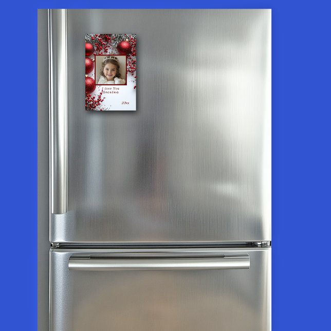 Imán Navidades Te Amo Abuela Ornamentos Rojos (Subido por el creador)