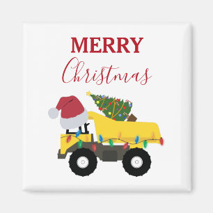 Imán Navidades tiran camiones de construcción