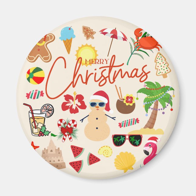 Imán Navidades tropicales (Frente)