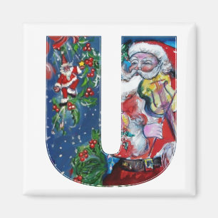 IMÁN NAVIDADES U CARTA / SANTA CON MONOGRAMA VIOLÍN