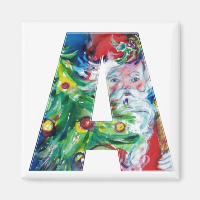 IMÁN NAVIDADES UNA CARTA / SANTA CON ÁRBOL DE NAVIDAD (Frente)