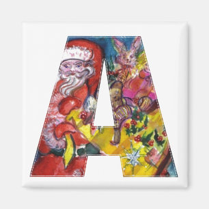 IMÁN NAVIDADES UNA CARTA / SANTA CON GIFTS MONOGRAM