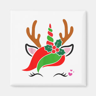 Imán Navidades unicornios de renos enfrentan a burla