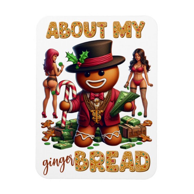 Imán Navidades urbanos divertidos de Gingerbread Pimp (Vertical)