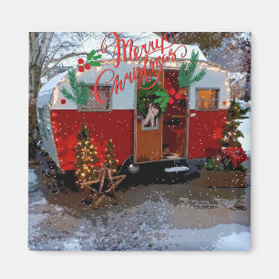 Imán Navidades Vintage Camper