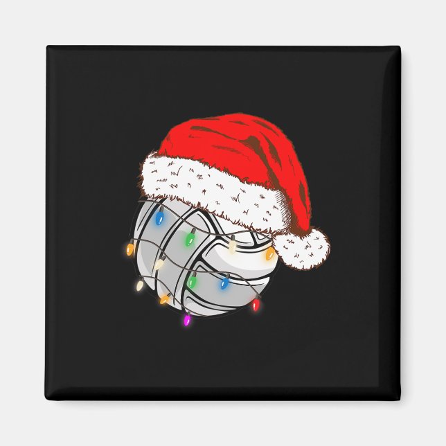 Imán Navidades Voleibol Ball Santa Hat Funny Sport Xm (Frente)