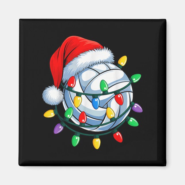 Imán Navidades Voleibol Navidad Gorra de Santa Srts Hom (Frente)