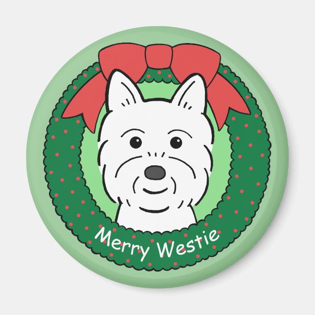 Imán Navidades Westie (Frente)