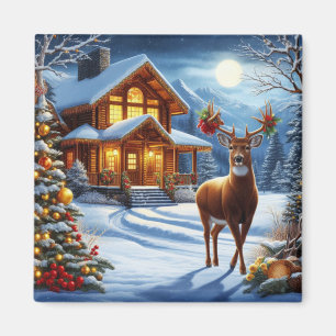 Imán Navidades/Winter Deer Lodge