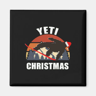 Imán Navidades Yeti - Rojo con Snowboard de pie