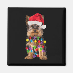 Imán Navidades Yorkie Dog Santa Hat Navidades de Yorksh