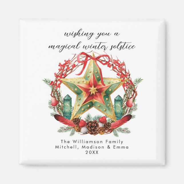 Imán Navidades Yule de la Estrella de la Guerra del Sol (Frente)