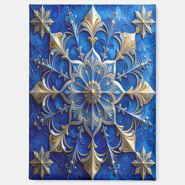 Imán Navideño Decorativo Azul (Anverso)