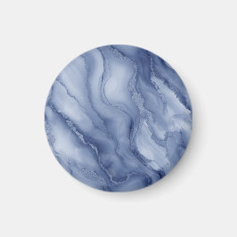 Imán Navy- Blue Organic Marble-Like Texture
