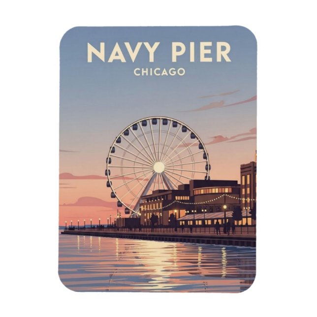 Imán Navy Pier Chicago Illinois Viajes (Vertical)