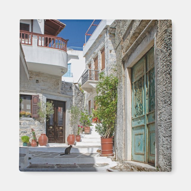Imán Naxos Village Cat Magnet (Frente)