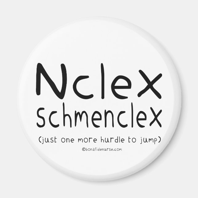 Imán NCLEX Schmenclex Examen de la Enfermería (Frente)