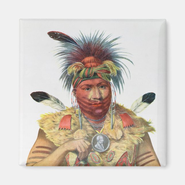 Imán Ne-Sou-A-Quoit, un jefe de Fox (Frente)