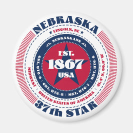 Imán Nebraska Circle Typography Souvenir Magnet