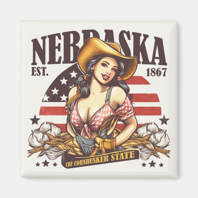 Imán Nebraska El Estado Cornhusker (Frente)