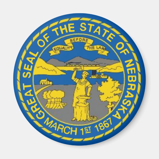 Imán Nebraska Flag Magnet (Frente)