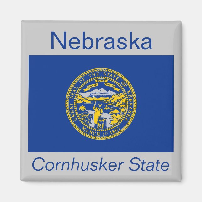 Imán Nebraska Flag Magnet (Frente)