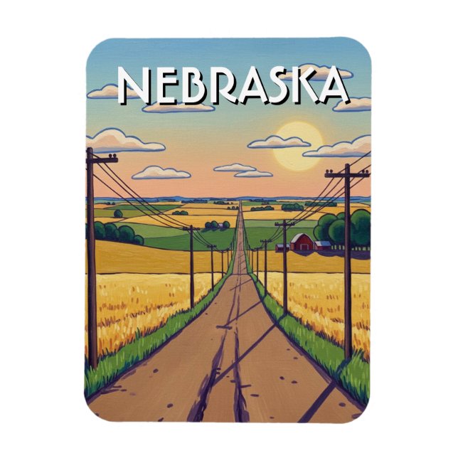 Imán  Nebraska Postcard (Vertical)