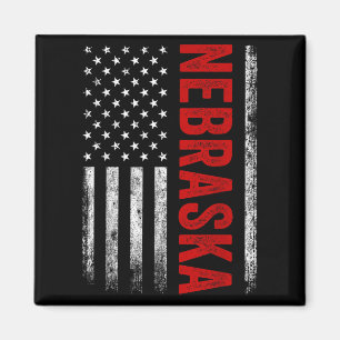 Imán Nebraska Vintage Estadounidense Bandera Retro Para