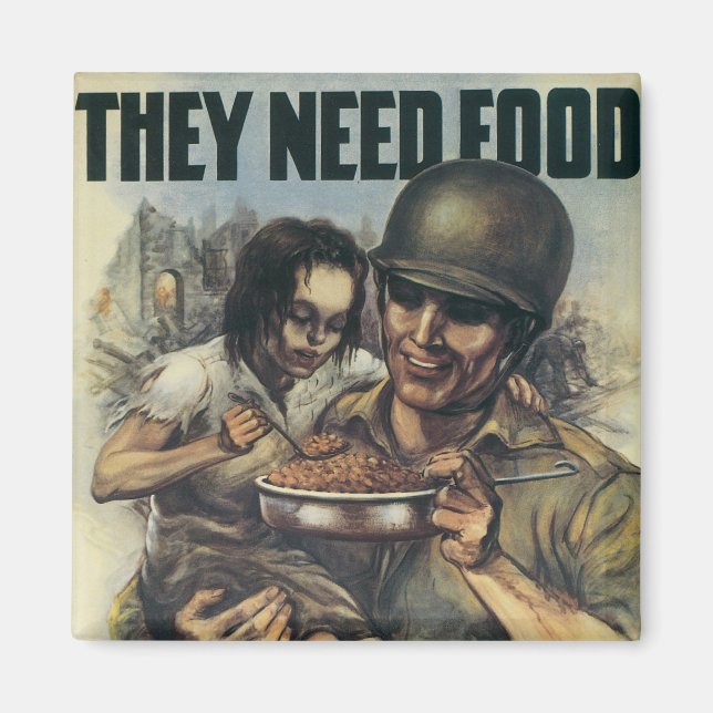 Imán Necesitan comida ~ Plantar más frijoles (Frente)