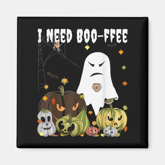 Imán Necesito Boo-ffee Fantasma Jack-o-lantern Amante d (Frente)