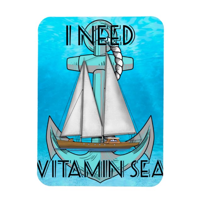 Imán Necesito Botes De Vitamina En Mar (Vertical)