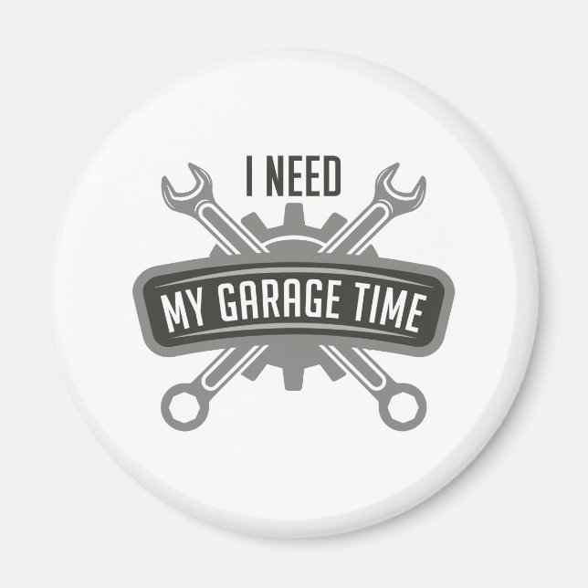 Imán Necesito Mi Tiempo De Garaje (Frente)
