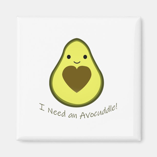 Imán Necesito un aguacate kawaii de Avocuddle (Frente)
